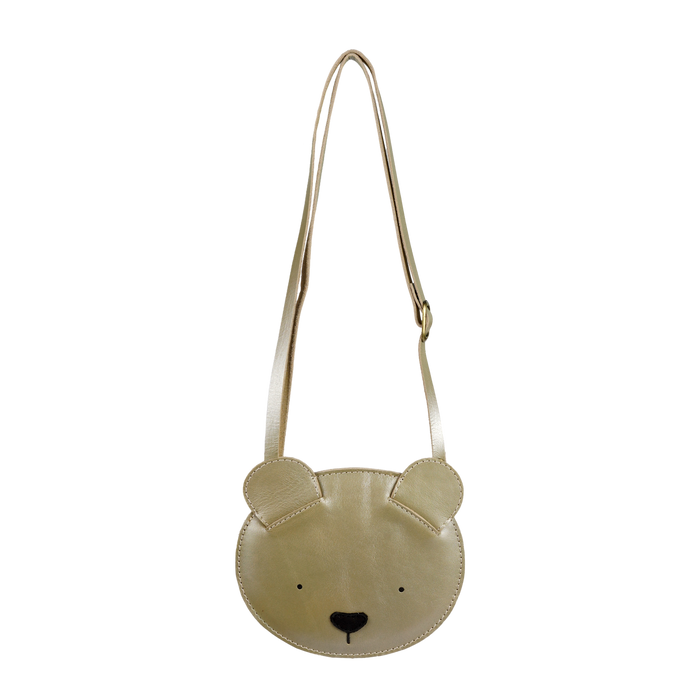 Donsje Blinc Purse | Bear | Champagne Metallic Leather