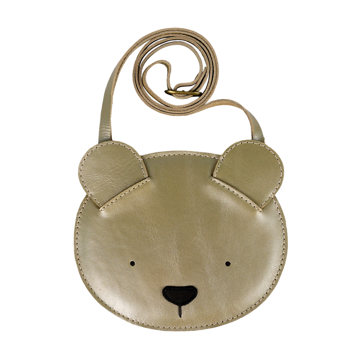 donsje Blinc Purse | Bear | Champagne Metallic Leather