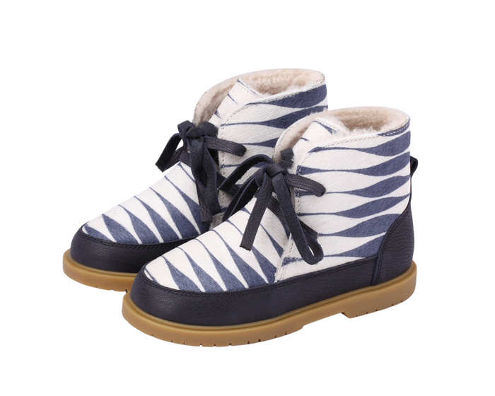 donsje Buddy Exclusive Boots | Blue Striped Cow Hair