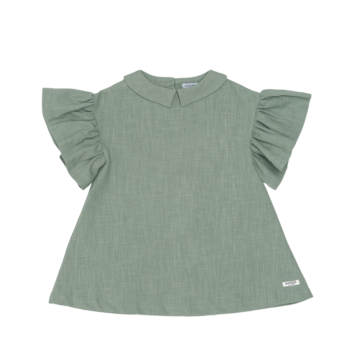 donsje Capucine Linen Dress | Desert Green