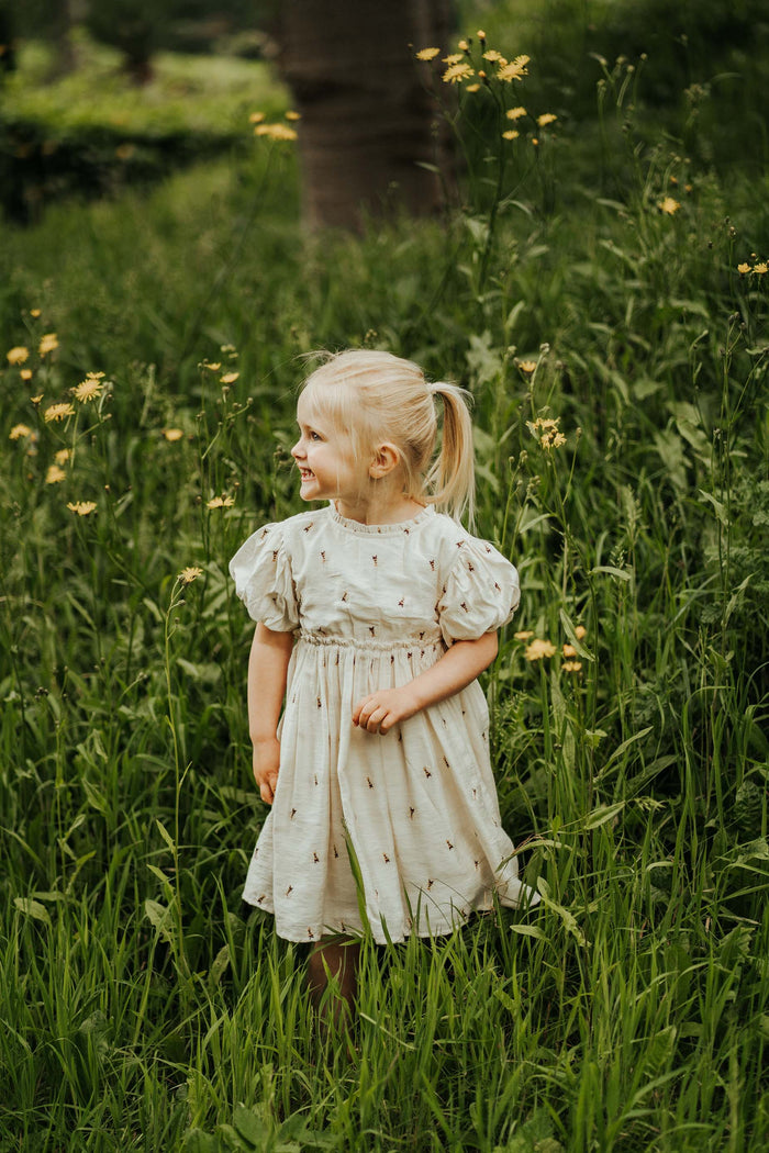 Donsje Clarize Dress | Bees | Warm White