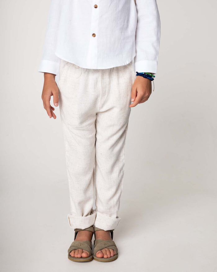 Donsje Dado Trousers | Warm White Melange