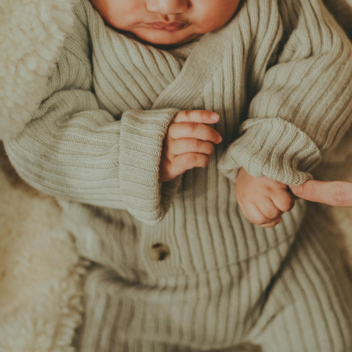 Donsje Elo Merino Wool Cardigan | Oyster Grey