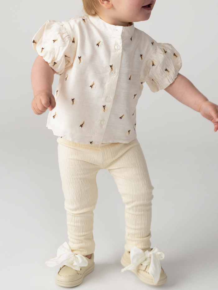 Donsje Ezrah Blouse | Bees | Warm White