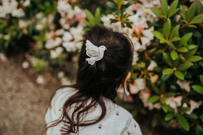 Donsje Filoe Clip | Dove | Off White Metallic Leather