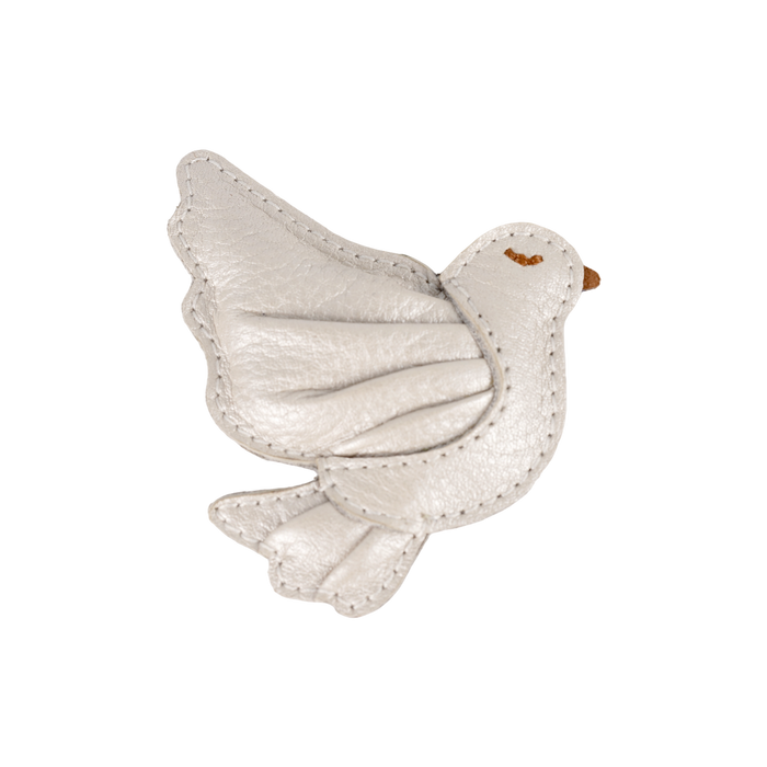 donsje Filoe Clip | Dove | Off White Metallic Leather