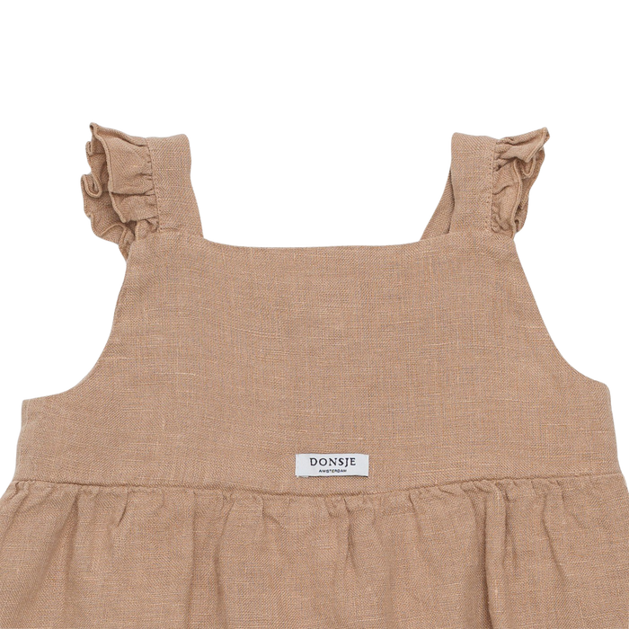 Donsje Floor Linen Dress | Rose Mocha