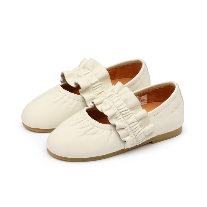donsje Iffie Ballerinas | Cream Sheep Leather