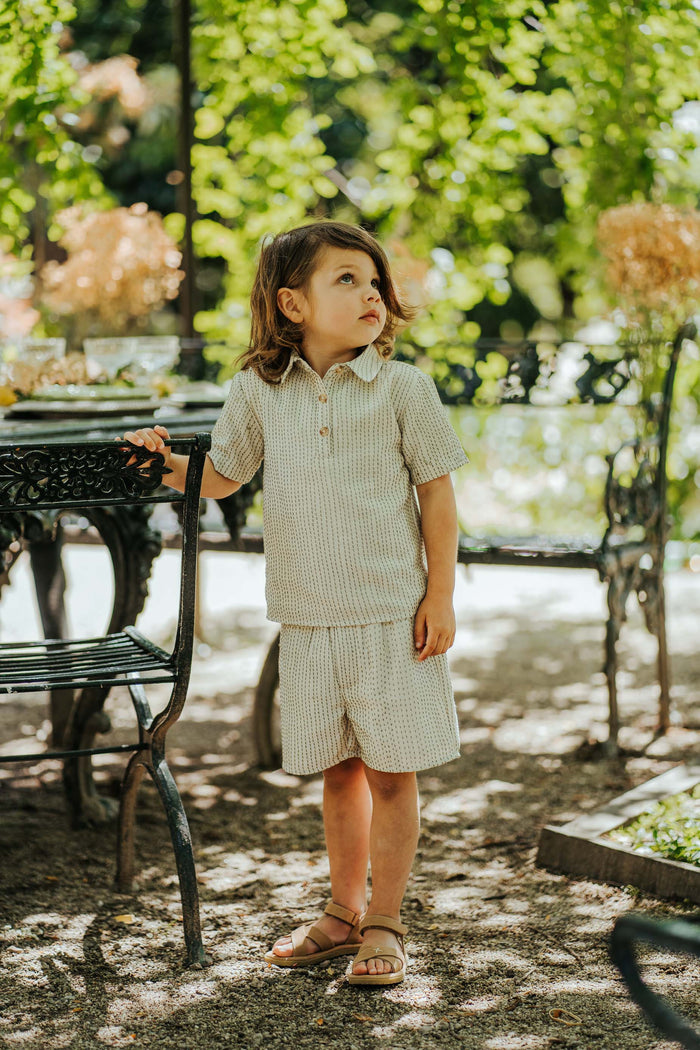 Donsje Ifo Shirt | Warm White - Thyme Striped