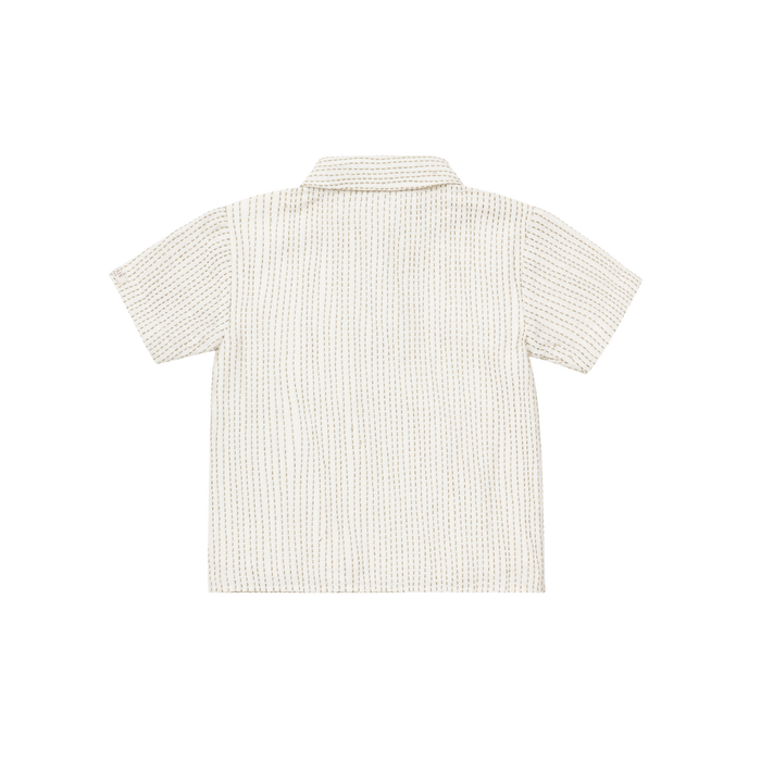 Donsje Ifo Shirt | Warm White - Thyme Striped