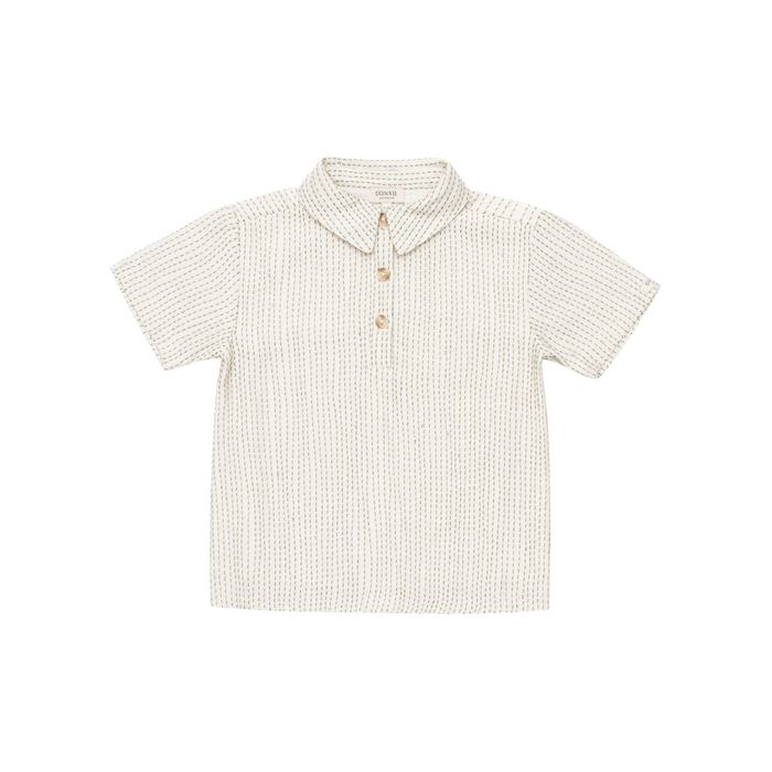 donsje Ifo Shirt | Warm White - Thyme Striped