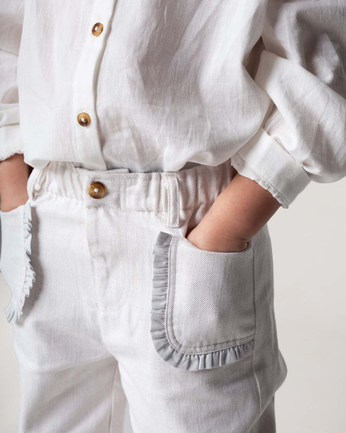 Donsje Josefine Trousers | White Sand Melange