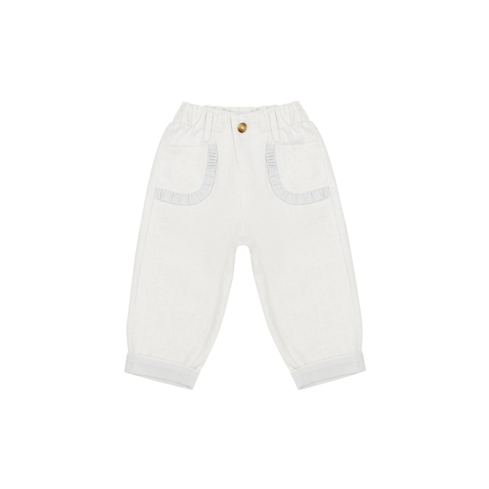 donsje Josefine Trousers | White Sand Melange