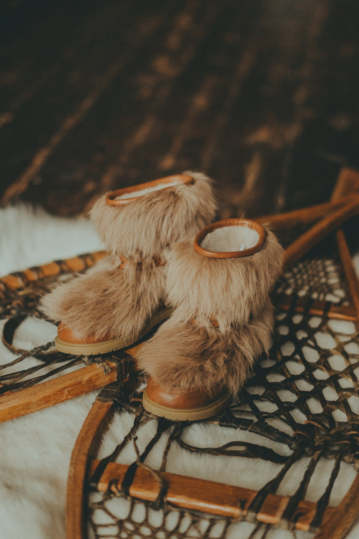 Donsje Keiza Boots | Beige Sheep Wool