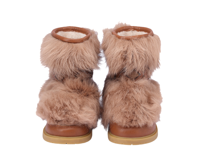 Donsje Keiza Boots | Beige Sheep Wool