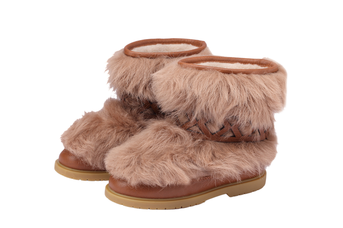 Donsje Keiza Boots | Beige Sheep Wool