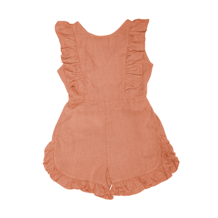 donsje Kiki Linen Playsuit | Ginger Spice