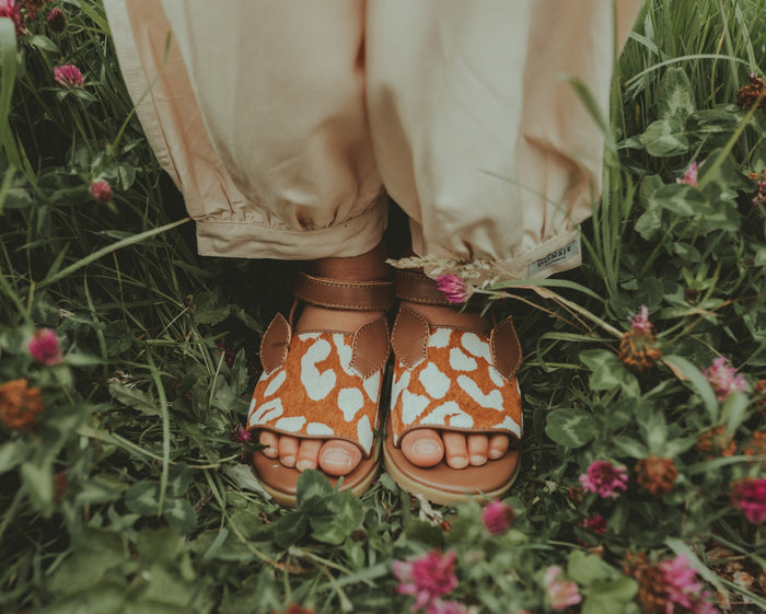 Donsje Lara Sandals | Bambi | Brown Spotted Cow Hair