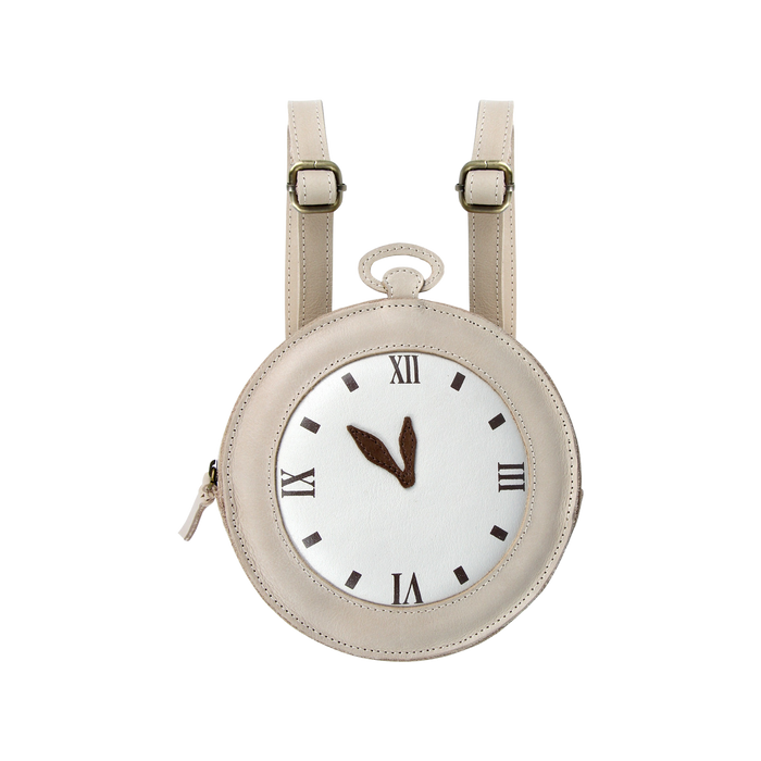 donsje Logio Backpack | Clock | Ivory Classic Leather