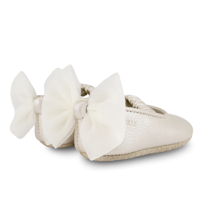 Donsje Luyax Ballerinas | Off White Metallic Leather
