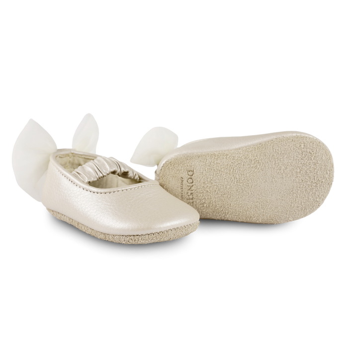 Donsje Luyax Ballerinas | Off White Metallic Leather