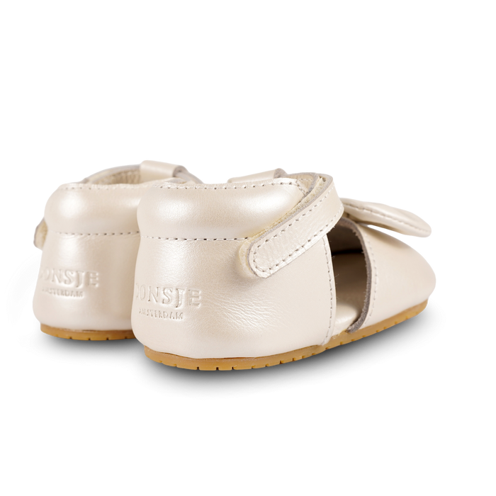 Donsje Meau Shoes | Off White Metallic Leather