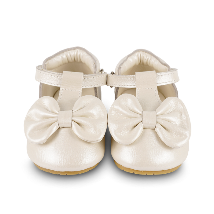 Donsje Meau Shoes | Off White Metallic Leather