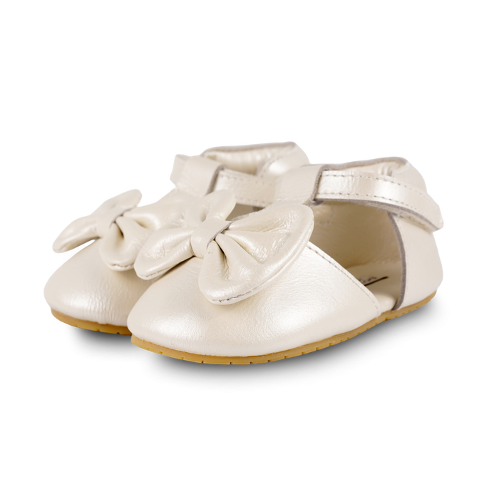 donsje Meau Shoes | Off White Metallic Leather