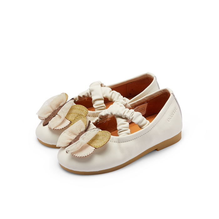 donsje Mileni Ballerinas | Cream Sheep Leather
