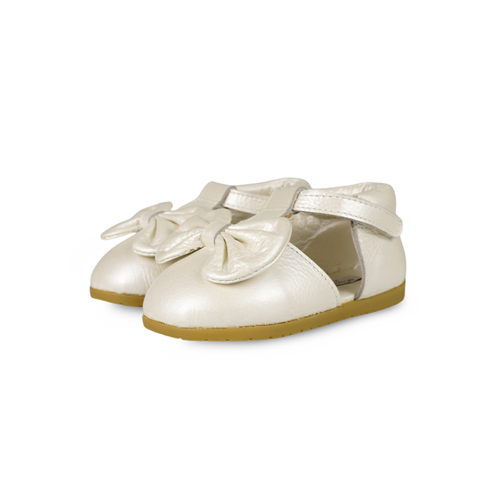 donsje Moane Shoes | Off White Metallic Leather