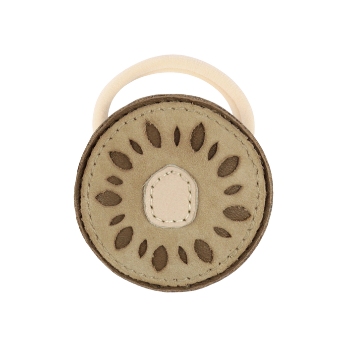 donsje Nanoe Fruit Hair Tie | Kiwi | Taupe Nubuck