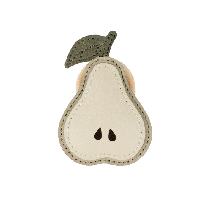 donsje Nanoe Fruit Hair Tie | Pear | Taupe Leather