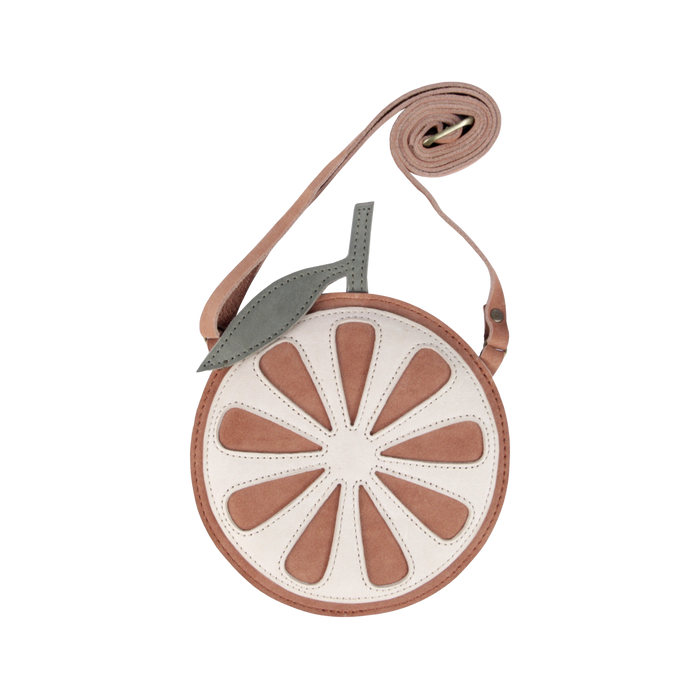 donsje Nanoe Fruit Purse | Grapefruit | Walnut Nubuck