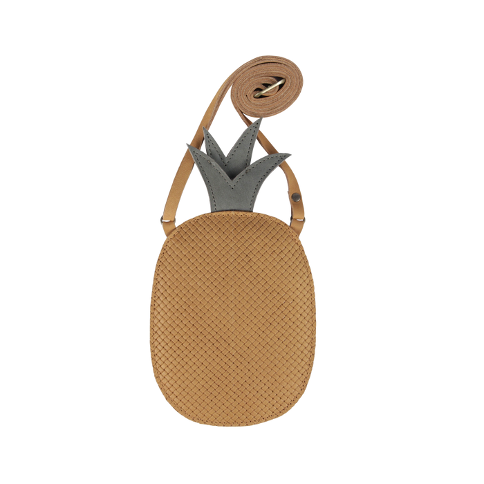 donsje Nanoe Fruit Purse | Pineapple | Caramel Nubuck