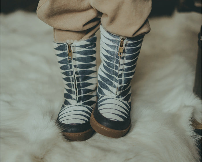 Donsje Ofili Boots | Blue Striped Cow Hair