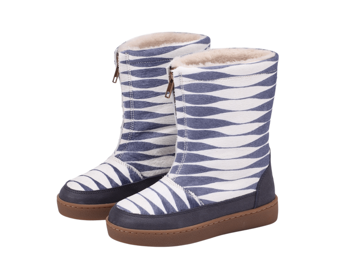 donsje Ofili Boots | Blue Striped Cow Hair