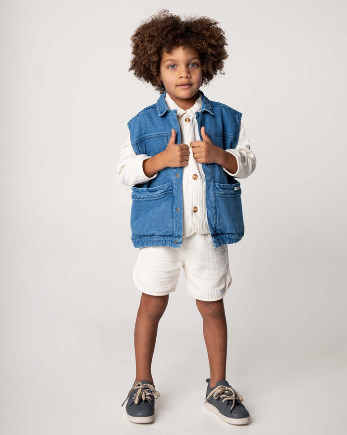 Donsje Padd Denim Gilet | Vintage Blue