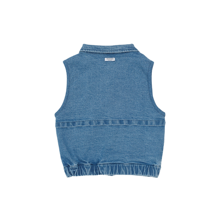 Donsje Padd Denim Gilet | Vintage Blue