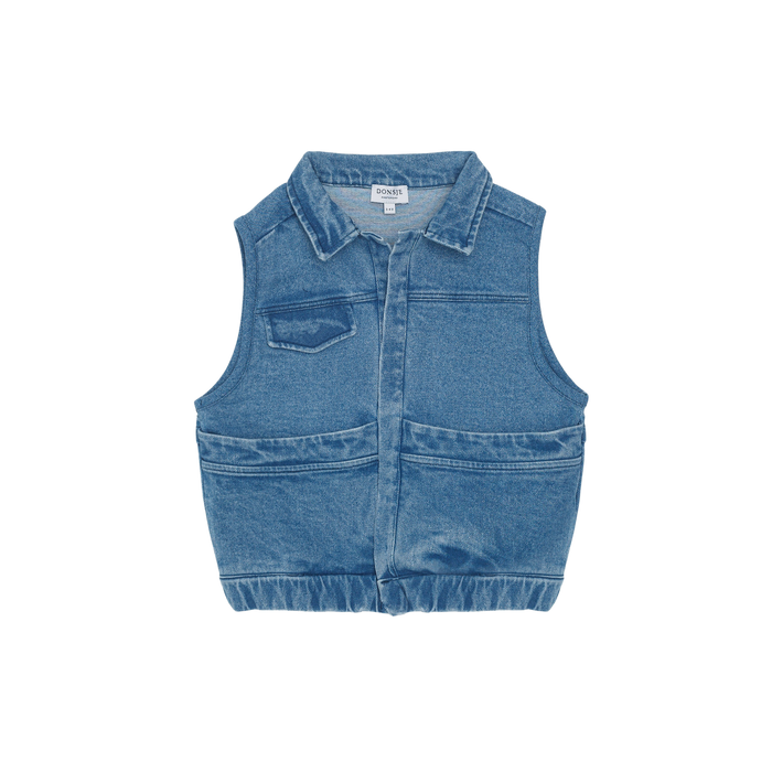 donsje Padd Denim Gilet | Vintage Blue