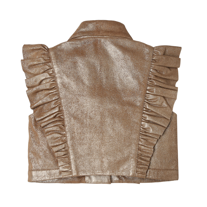 Donsje Piep Leather Gilet | Rose Brown Metallic