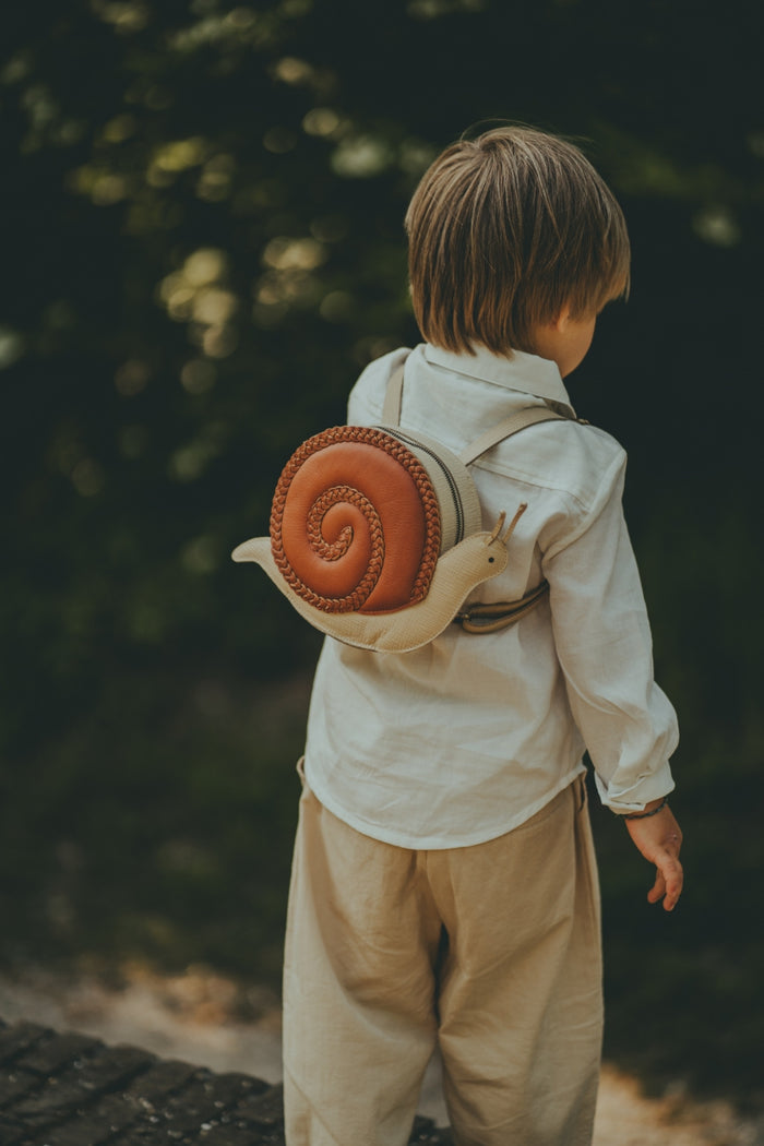 Donsje Pierre Backpack | Snail | Cream Scored Leather