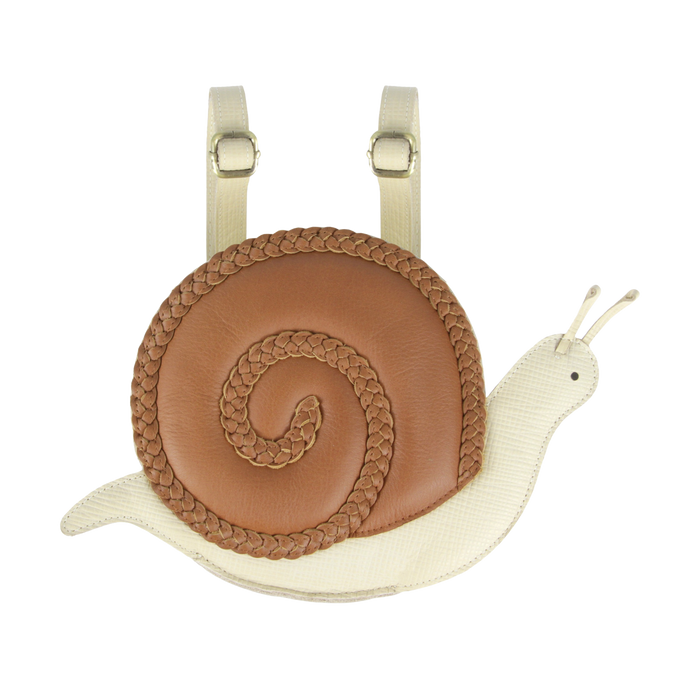 donsje Pierre Backpack | Snail | Cream Scored Leather