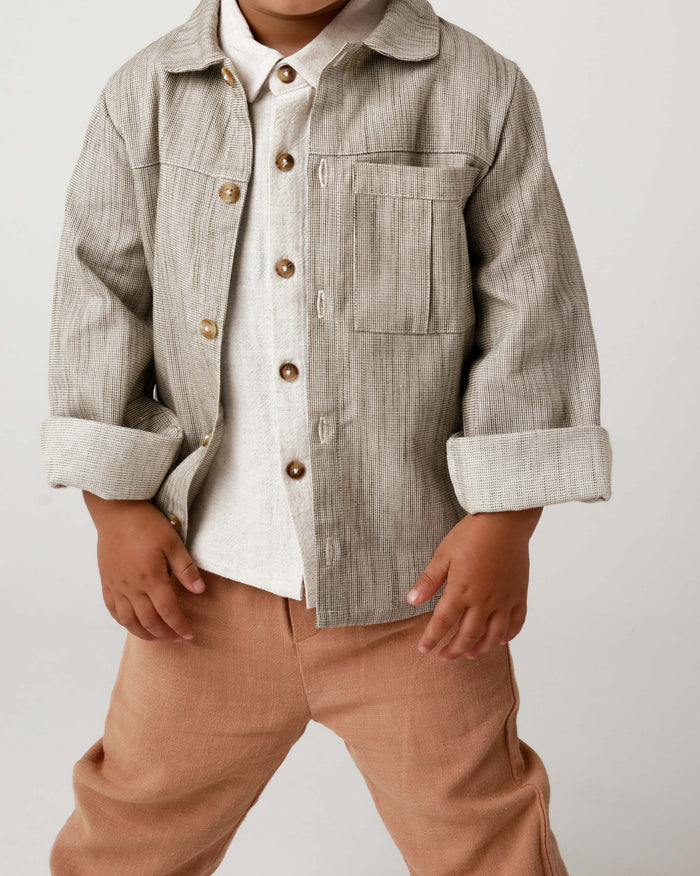 Donsje Pieter Overshirt | Sesame - White Striped