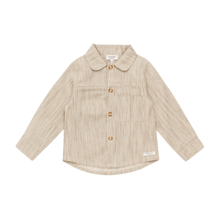 donsje Pieter Overshirt | Sesame - White Striped