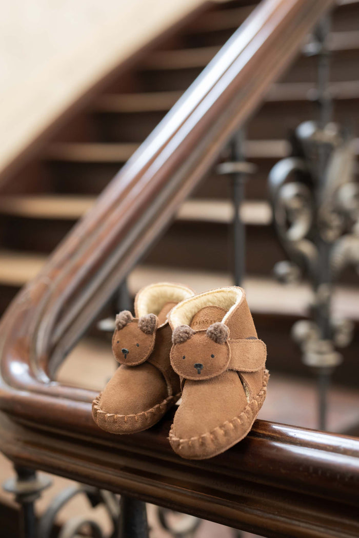 Donsje Pouty Booties | Fluffy Bear | Teddy Brown Suede
