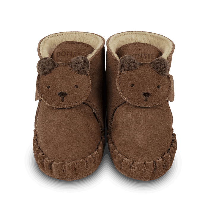 Donsje Pouty Booties | Fluffy Bear | Teddy Brown Suede