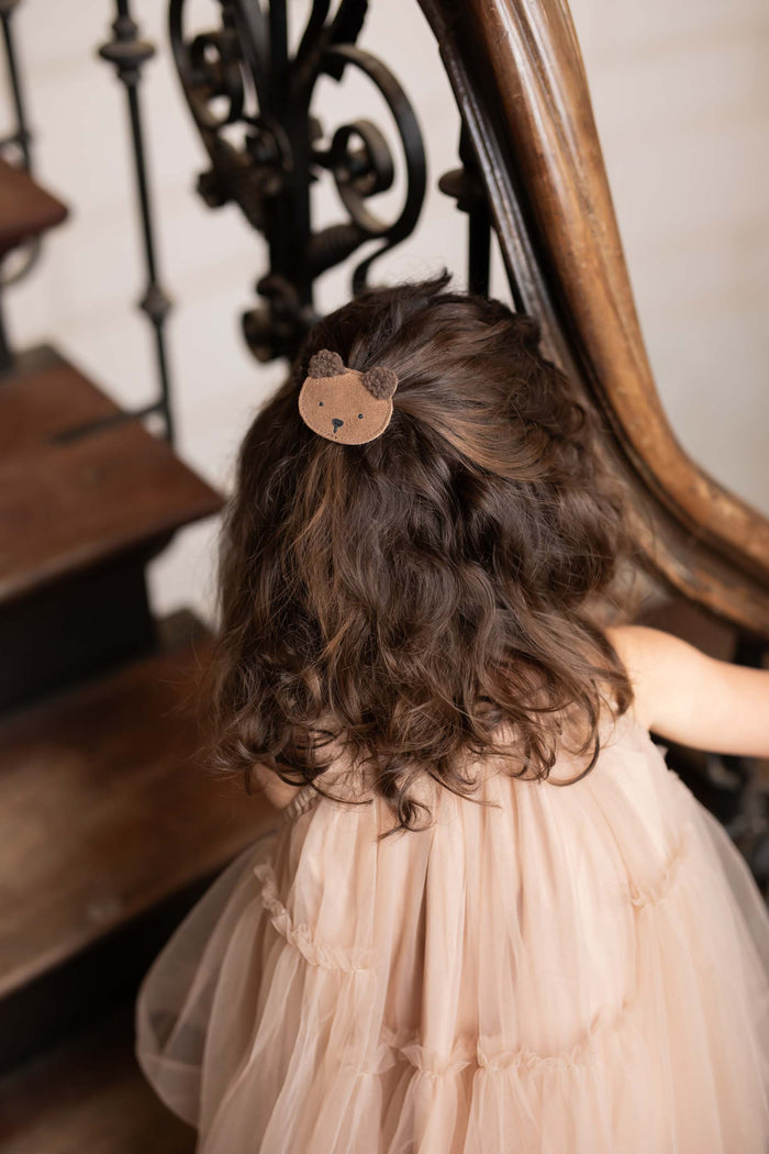 Donsje Pouty Clip | Fluffy Bear | Teddy Brown Suede
