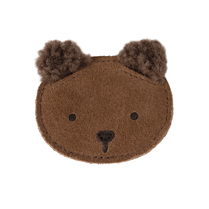 donsje Pouty Clip | Fluffy Bear | Teddy Brown Suede