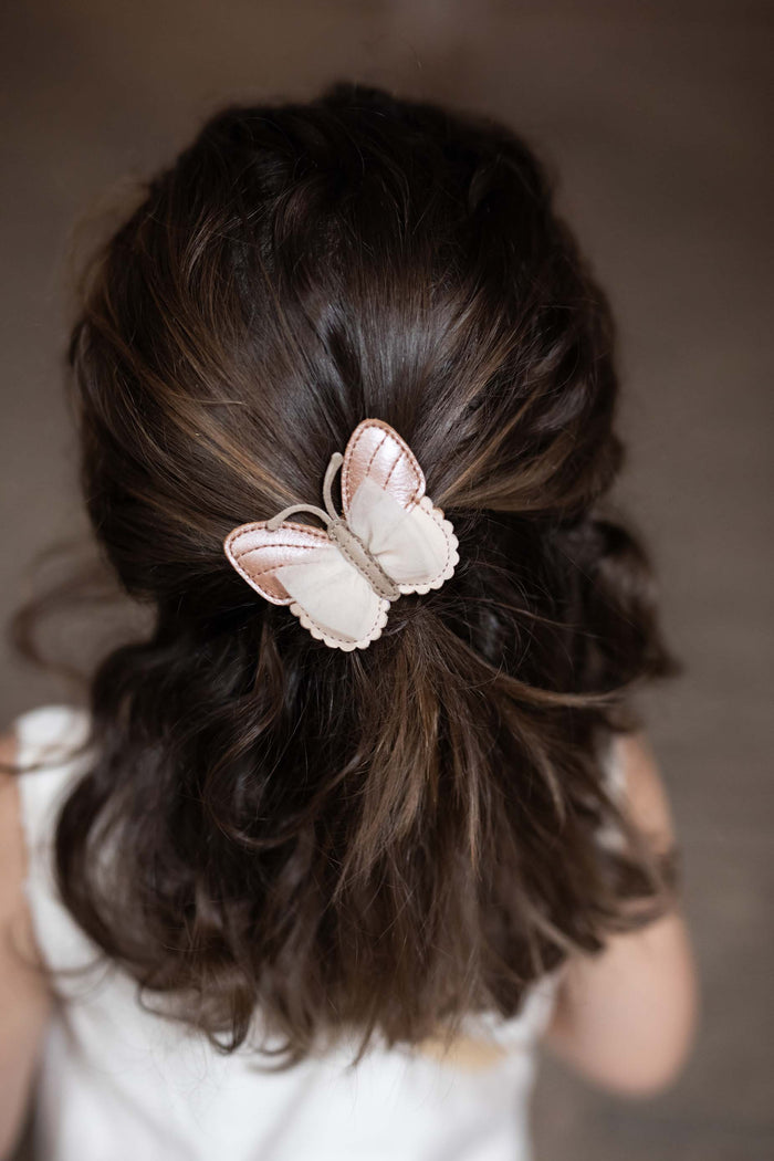 Donsje Qalja Clip | Vlinder | Clay Metallic Leather