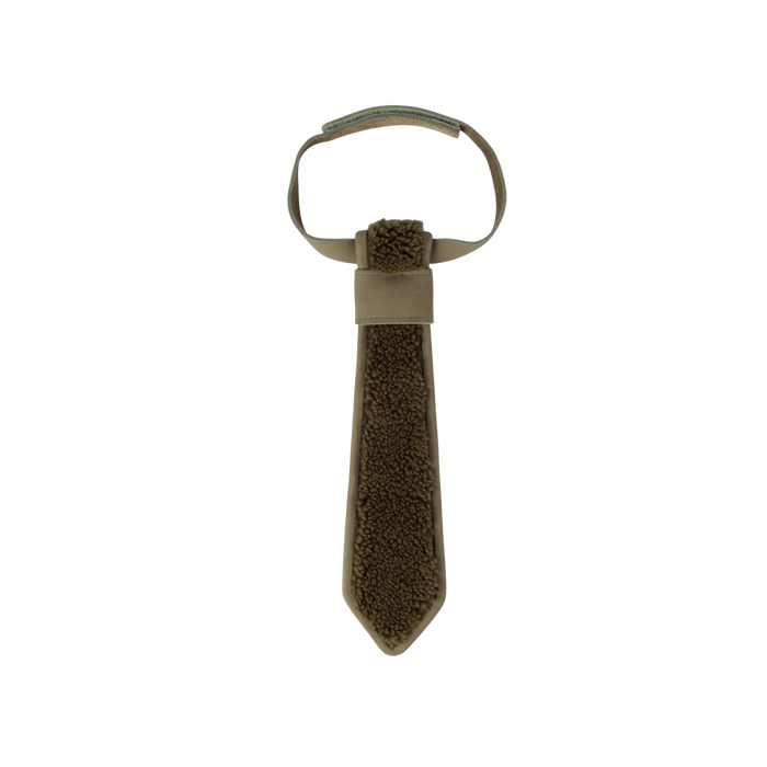 donsje Qarnold Tie | Stone Curly Faux Fur